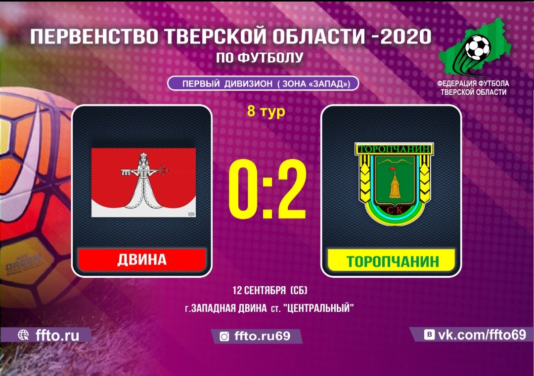 Опубликованы результаты 8-ого тура Первенства и Чемпионата Тверской области по футболу
